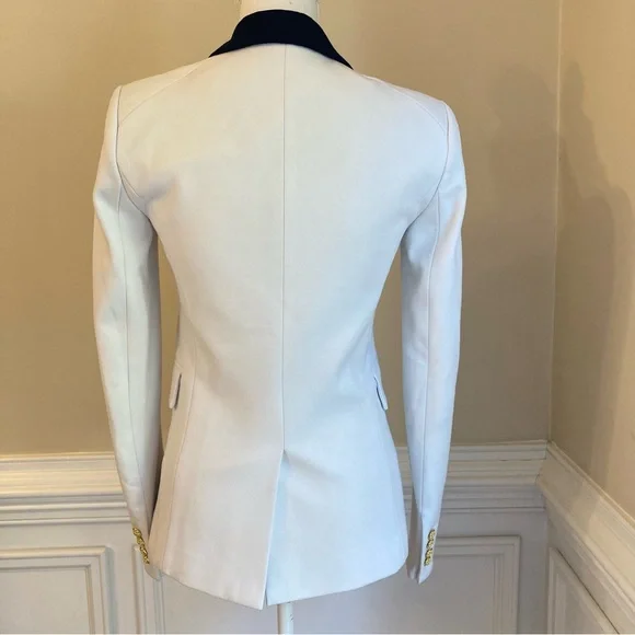 VERONICA BEARD Putty Stone Gray Black Double Breasted Blazer Jacket - Picture 3 of 11